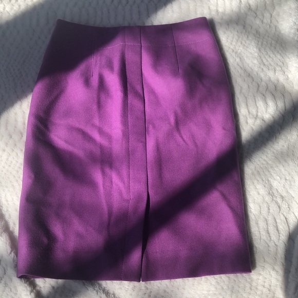 J Crew Purple Wool Pencil Skirt - Picture 2 of 3